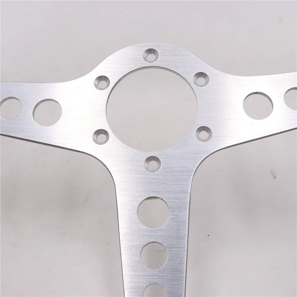 Серебристый легкий алюминиевый руль ND 14 дюймов рулевое колесо из натуральной