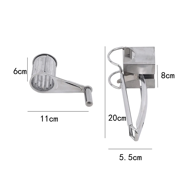 

Rotary Cheese Grater Shredder Butter Cutter Cheese Shredder Slicer Garlic Grinder Kitchen Tool Stainless Steel Multi-functional