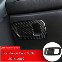 car styling carbon fiber sticker for honda civic 10th 2016 19 car interior console storage box button protect cover sticker