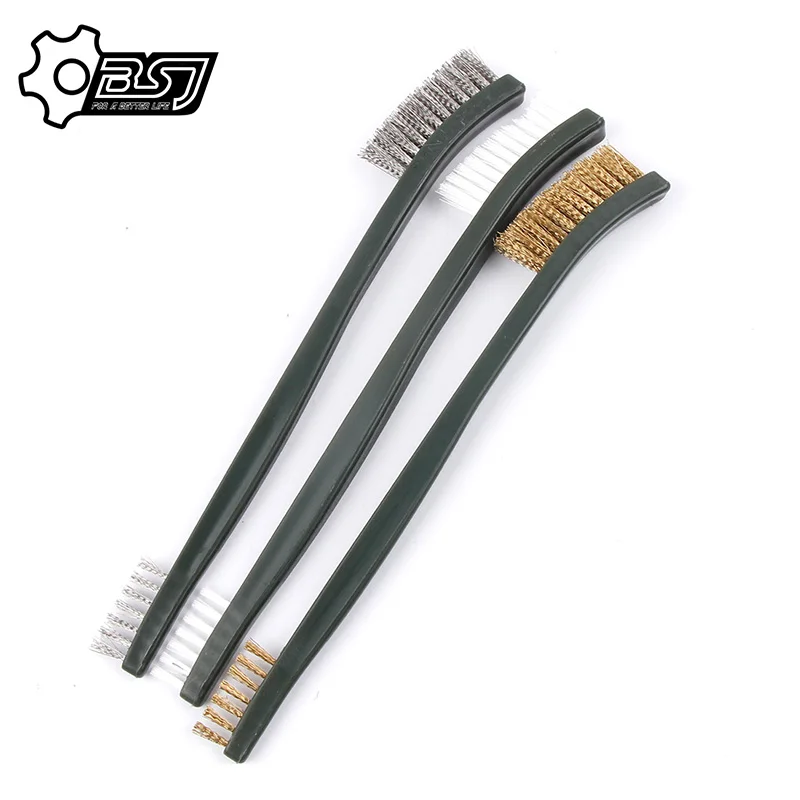 3 шт./лот Набор Мини проволочных кистей из стали латунь нейлон чистящая полировка