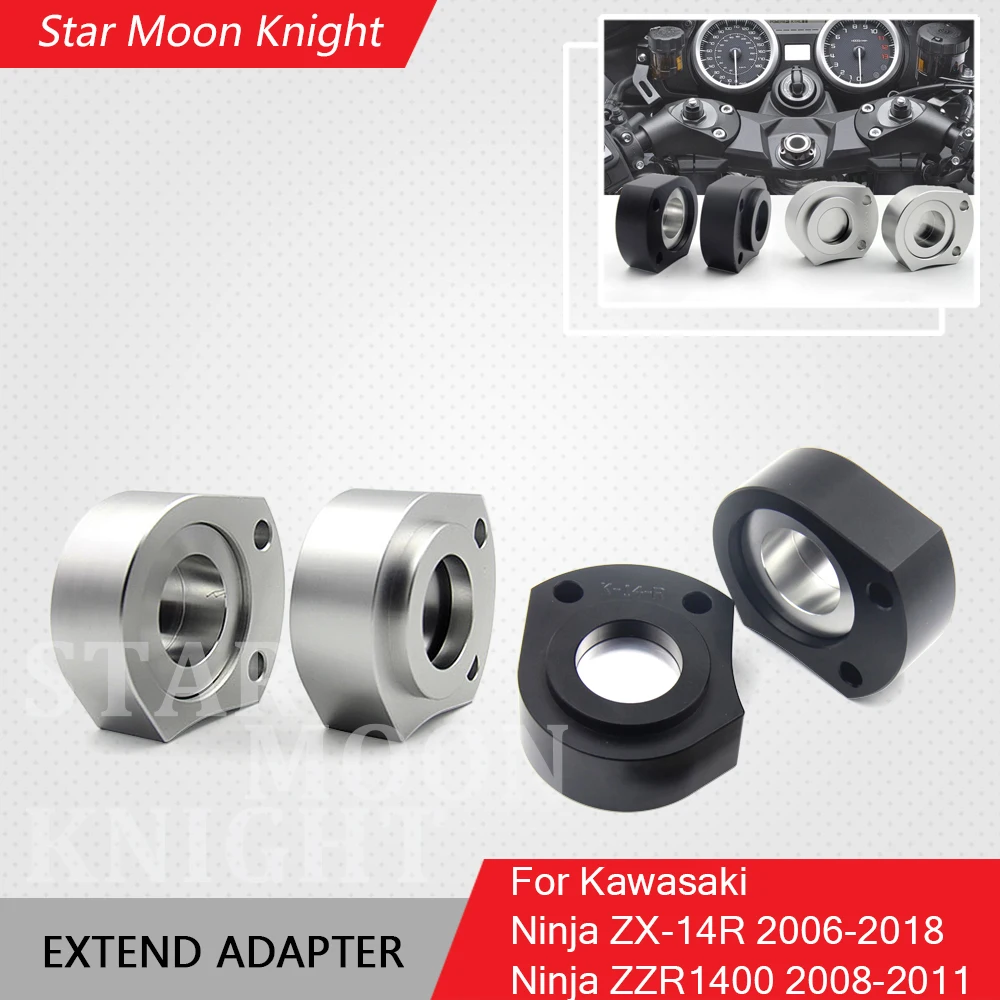 

Мотоцикл CNC алюминиевая ручка барные стояки зажим Крепление зажим Расширение адаптер для Kawasaki Ninja ZX14R ABS 06-2018 ZZR 1400 08-11