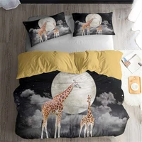 helengili 3d bedding set giraffe print duvet cover set lifelike bedclothes with pillowcase bed set home textiles cjl 13