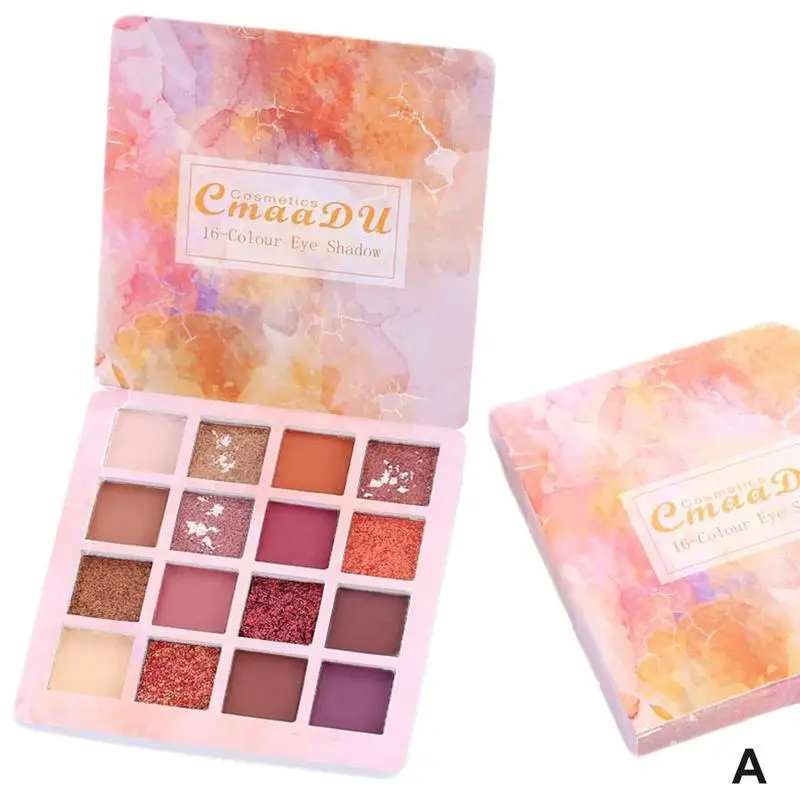 16 цветов Блеск мерцающие тени для век макияж Палетка с дымчатыми оттенками