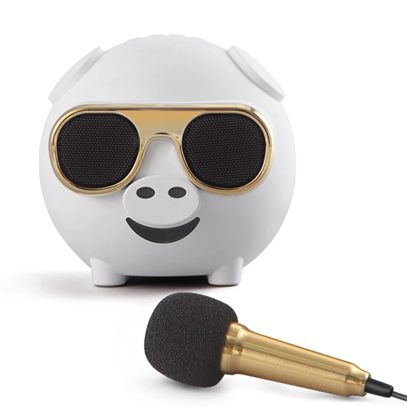 M60 Свинья Форма беспроводной Bluetooth Поющий динамик с микрофоном для караоке