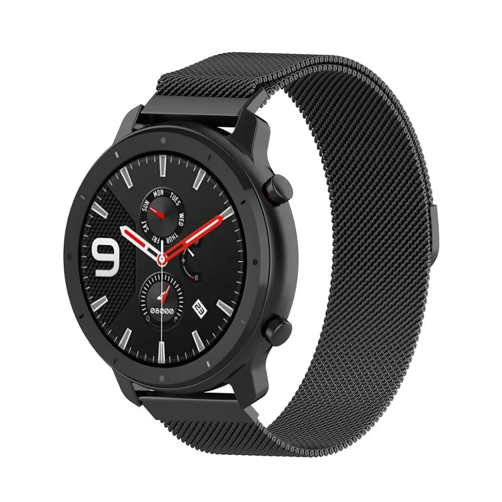 Магнитный браслет для Amazfit GTR ремешок 20 мм 22 мм Миланский металлический Смарт-браслет для Xiaomi Huami Amazfit Bip Pace 1 Stratos 2s
