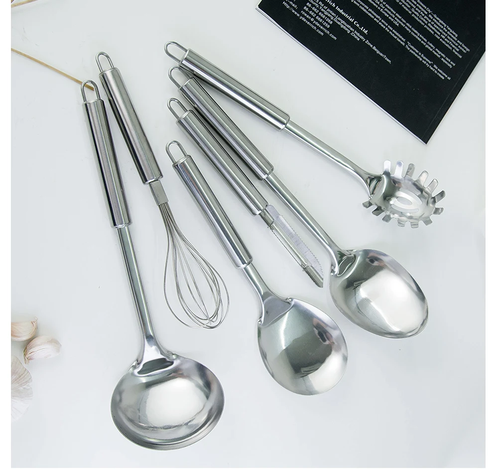QING кухонная утварь из нержавеющей стали набор для приготовления пищи высокое качество кухонная посуда аксессуары инструменты шпатель ложка дуршлаг