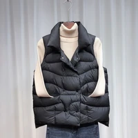 2021 new autumn winter 90 white duck down jacket women ultra light warm waistcoat down vest female sleeveless coat vest