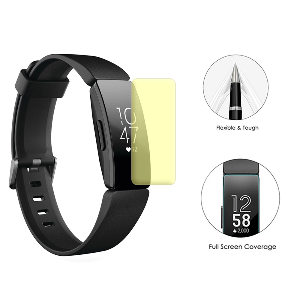 (6 шт. в упаковке) Защитная пленка для Fitbit Inspire HR (Fitbit Inspire) (полное покрытие)