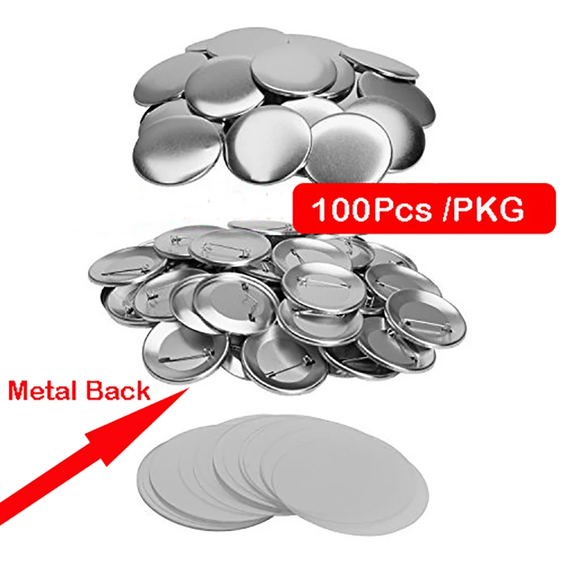 

75mm Metal Base DIY Badge Button Pins Blank Raw Material pins buttons badges supplies parts 100PCS