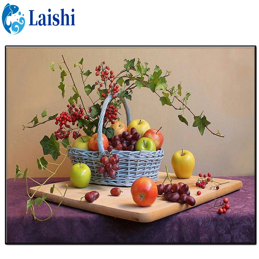 

5D DIY Fruit basket, apples, grapes Diamond Painting mosaic Cross Stitch Diamond Embroidery New Handicrafts Home Decoration gift