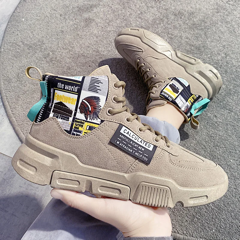 

Men's Fashion Sneakers High Top Jogging Shoes Men Casual Shoes Breathable Walking Shoes Men Vulcanize Shoes Light Popular Shoes