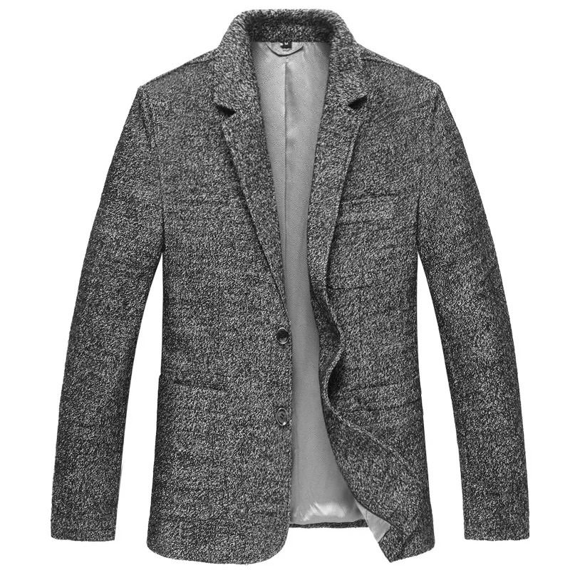 Мужской Повседневный шерстяной пиджак осенне-зимний Блейзер большого размера 2020