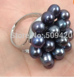 Бесплатная доставка &gt&gt&gt благородное черное кольцо с искусственным жемчугом