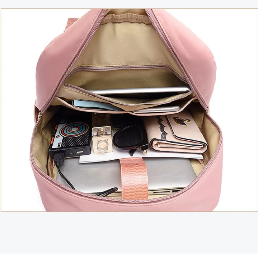 

MoneRffi Waterproof Laptop Backpack Female Fashion Girl Backpack 13 14 15.6 inch Back pack Women men Oxford cloth Black Pink