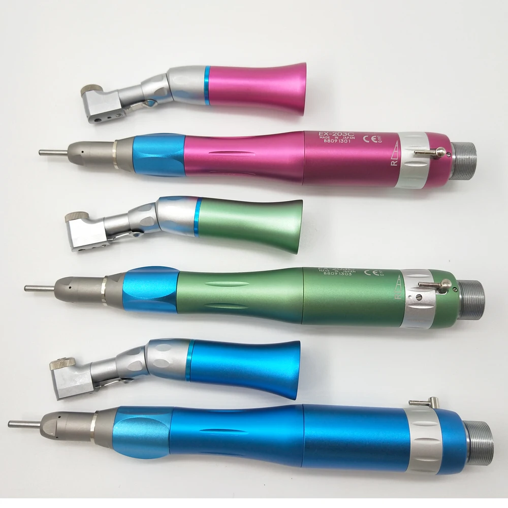 Dental color lowspeed  set handpiece turbina ar nariz reto contra ângulo do motor ar borden 2 buraco midwest 4 buraco