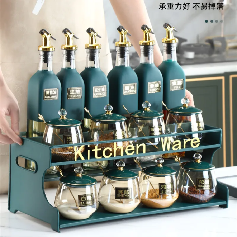 

Salt Creative Spice Jars Glass Set Holder Drawer Nordic Oil and Vinegar Bottles Spice Jars Pepper Especiero Kitchen Tools DG50ST