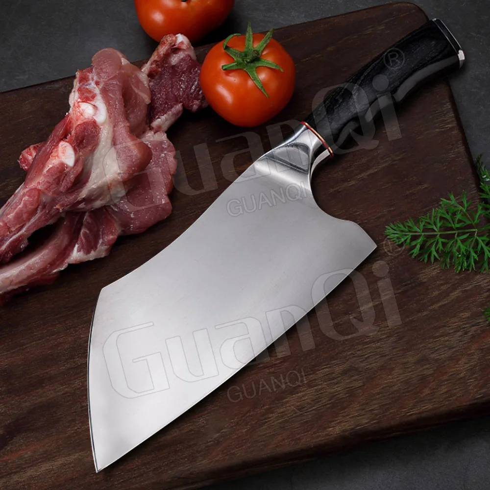 8 &quotнож мясника полный Танг ручной работы кованый шеф-нож широкое лезвие нож для
