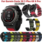 Ремешок силиконовый для Garmin Fenix 6X 6X Pro 5X Plus 3 HR, быстросъемный браслет для наручных часов Garmin Fenix 6 Pro 5 Plus Starps, 26 22 мм