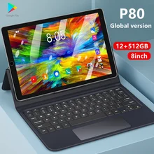 Tablet P80 Tablet PC 8 inch Laptops 12GB RAM + 512GB ROM Tablet android 10 core Tablete Android 10.0 Gaming laptop dual sim