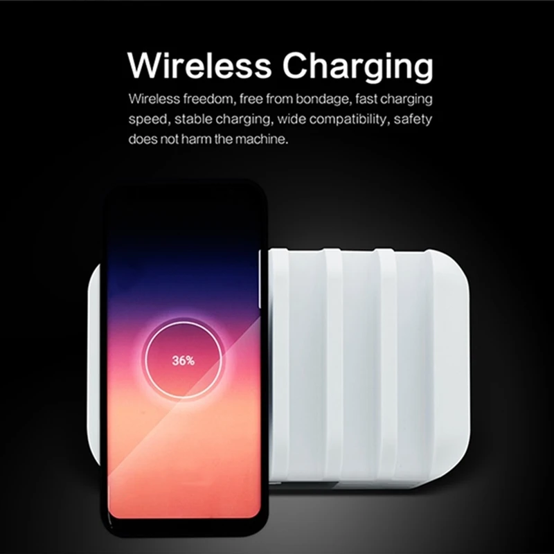 Зарядное устройство Multi Phone USB Wireless мощностью 48 Вт с часами для Iphone 11 12 Pro Max QC 3.0 LCD быстрой зарядки EU Plug.