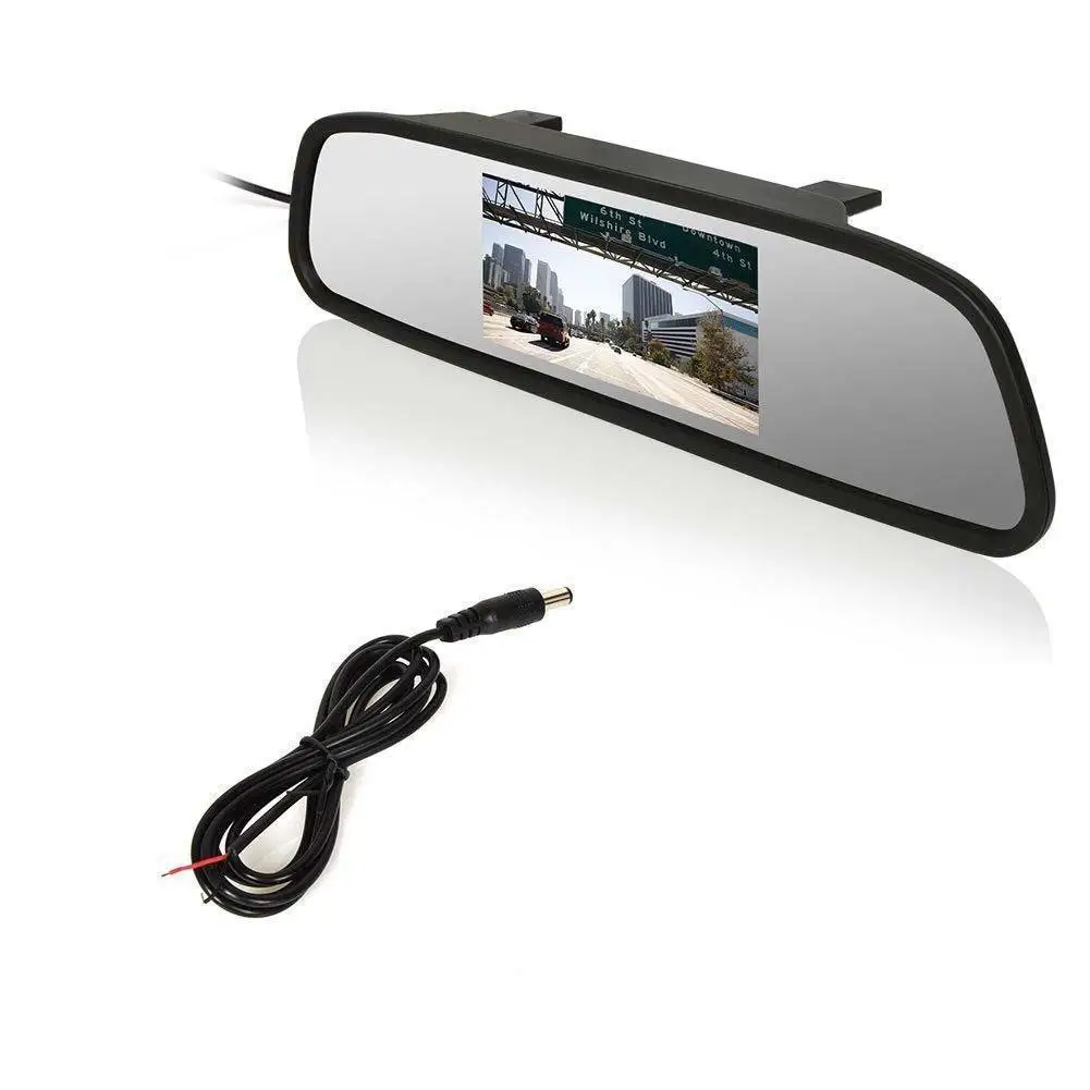 

4.3" TFT LCD Color Monitor Car Reverse Rear View Mirror for Backup Camera hot