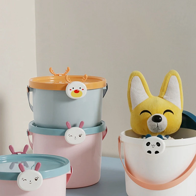 

Good Quality Household Products Cute Animal Portable Plastic Toy Stacked Storage Basket Children's Block Toy Home Storage Bucket