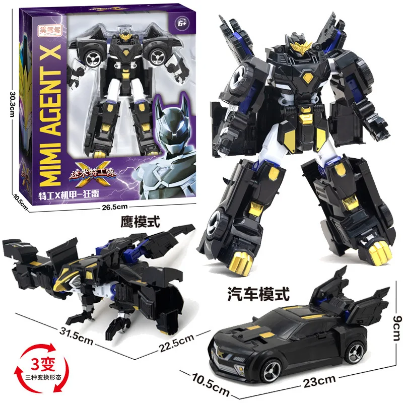 Figuras de acci&oacute;n de Transformers MiniForce para ni&ntilde;os, juguetes de agentes de la Fuerza A&eacute;rea X Volt Semey, regalos de vacaciones, Color negro, novedad-0