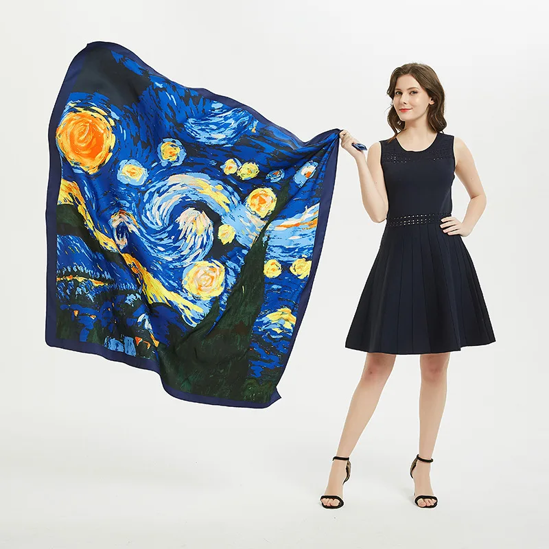 Женский шарф из 100% шелка Matagorda роскошный брендовый большого размера с цветами и