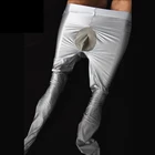 Мужские колготки sпанси с открытым пенисом, облегающие колготки, чулки без промежности, леггинсы, Блестящие Брюки, колготки, экзотическое Мужское нижнее белье