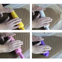 mud roll pottery tools crafts texture embossing muscle rolling pin ceramic clay polymer scraping modelling tool