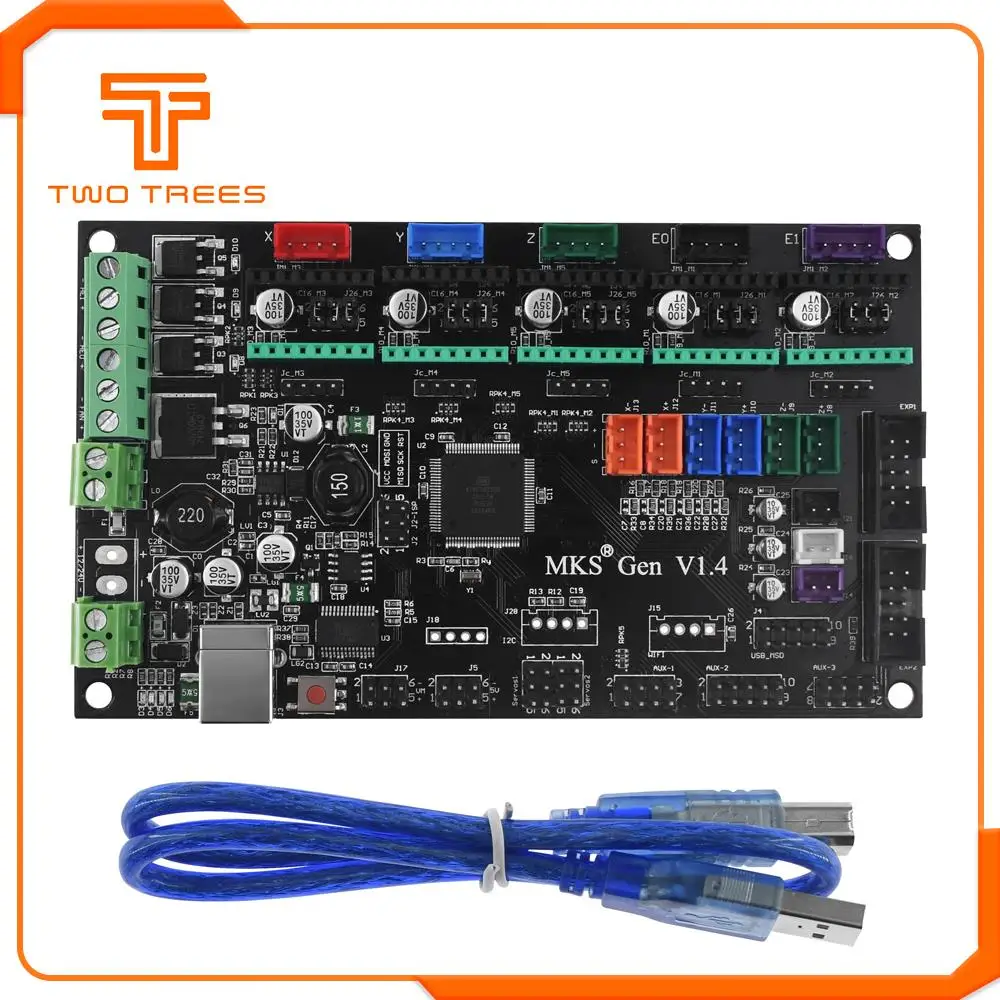 Детали для 3d принтера MKS Gen V1.4 плата управления Mega 2560 R3 Материнская плата RepRap Ramps1.4+ TMC2100/TMC2130/TMC2208/DRV8825 драйвер