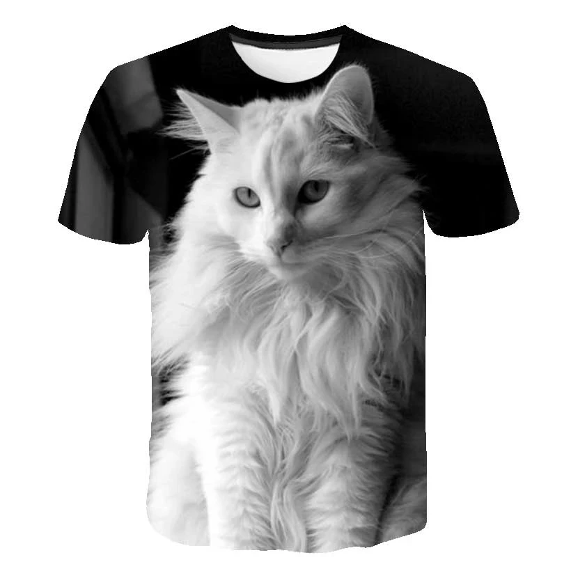 

T shirt girl clothes boy animals children 3D T shirt children summer cat lively cute funny baby T shirt shirt Camisetas De Mujer