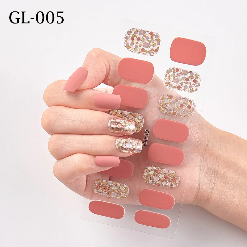 

1pcs Glitter Series Nail Stickers Shiny Manicure Nail Decoracion Designer Nail Art Stickers Nail Wraps Decals Nail Polish Strips