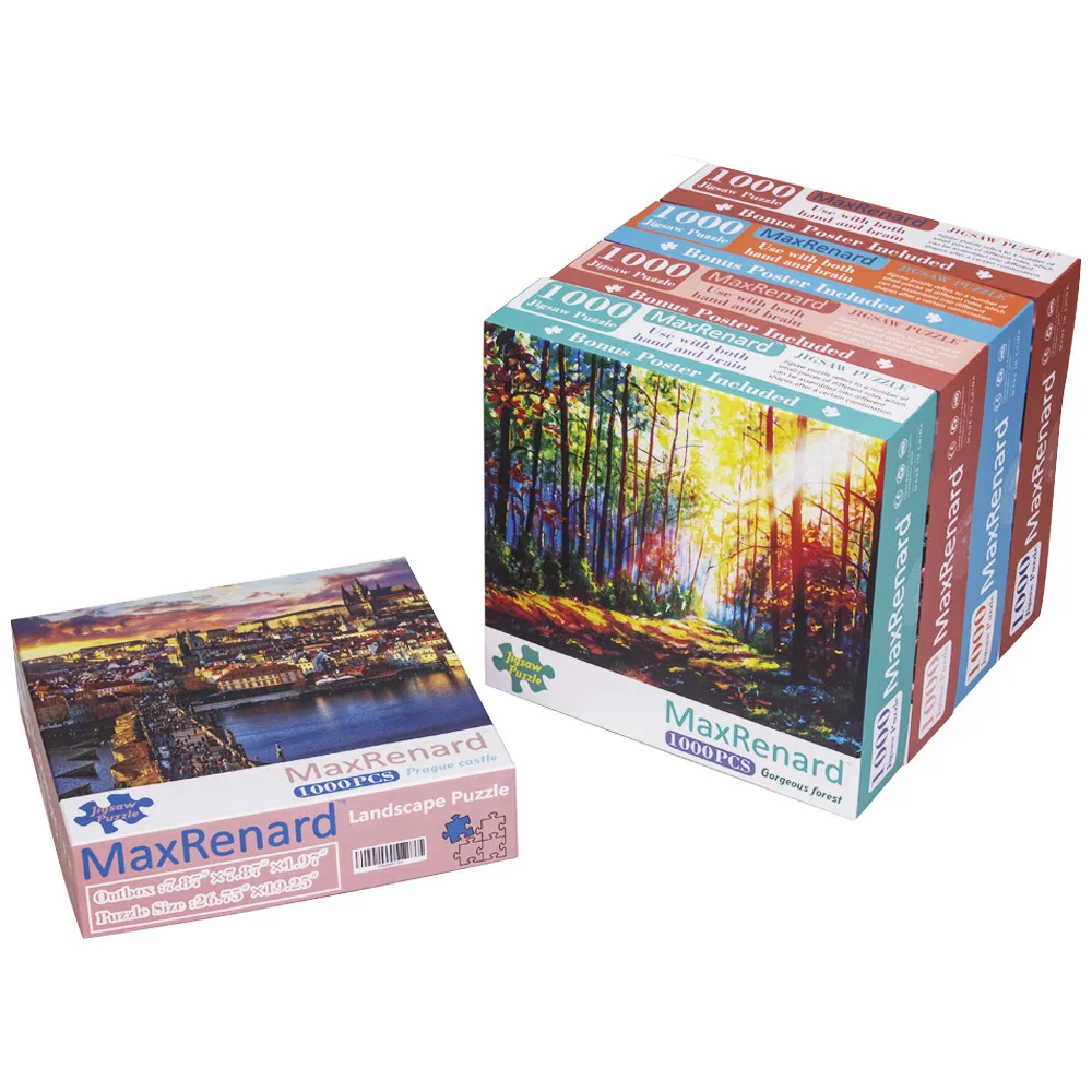 

MaxRenard 50*70cm 1000 Pieces Jigsaw Puzzle Wetland Canoe Paper Plane Educational Parent-Child Interactive Toys Unisex Landscape