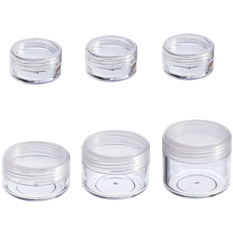

10Pcs Cosmetic Jar 2/3/5/10/15/20g Small Empty Cosmetic Refillable Bottles Plastic Eyeshadow Makeup Face Cream Jar Pot Container