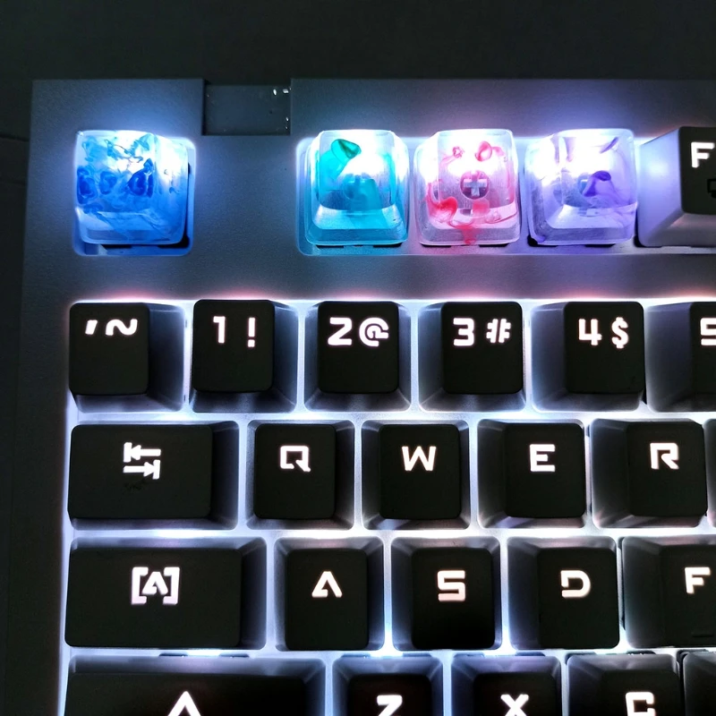 

1PC Resin Backlit Dye Upgrade Keycap Cherry Profile DIY Custom Keycap R4 Height