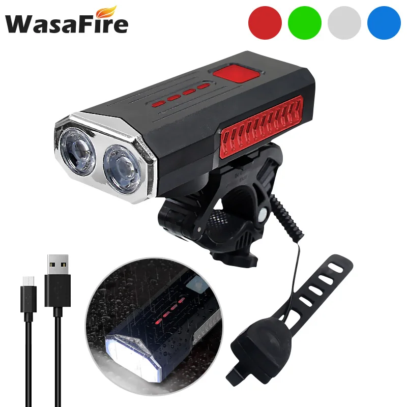 

Велосипесветильник гудок T6, светодиодный налобный фонарь, передний руль, велосипедный фонарь с индикатором мощности, 4000 мАч, перезаряжаемы...