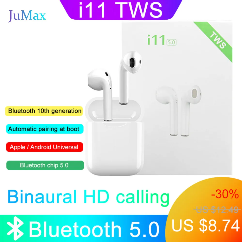 Беспроводные наушники i11 tws Bluetooth 5 0 стерео 3D i7s TWS мини гарнитура для iPhone Samsung Xiaomi