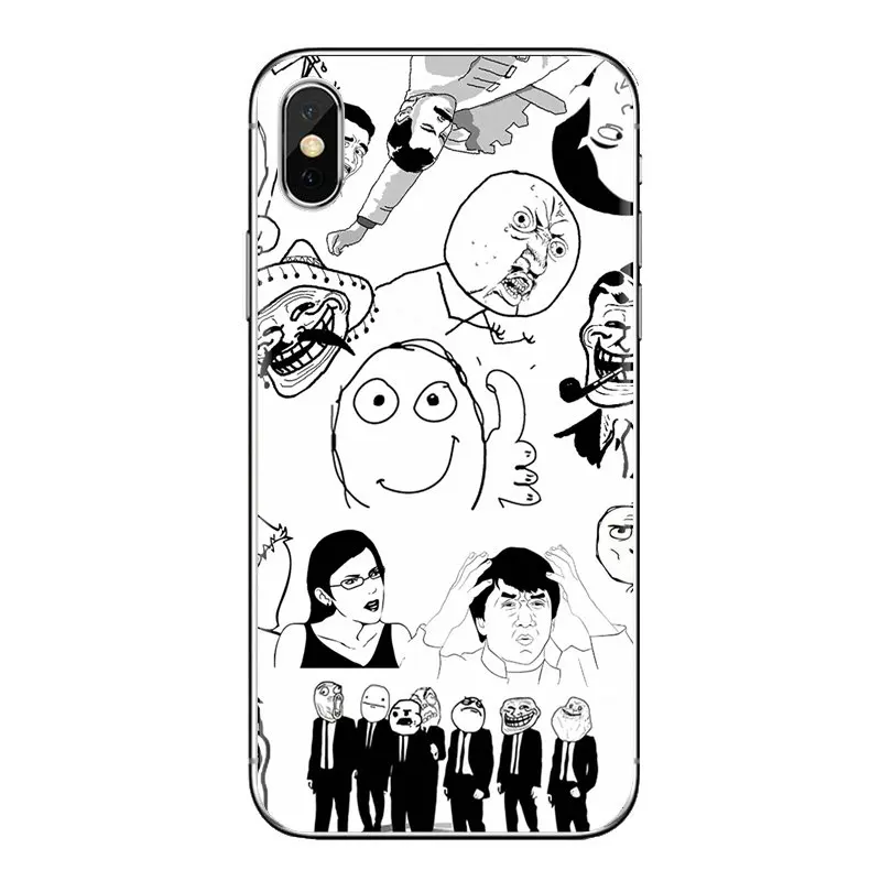 Прозрачные чехлы из ТПУ для huawei Honor 7X V10 6C V9 6A Play 9 mate 10 Pro Y7 Y5 P8 P10 Lite Plus GR5 2017 Rage Comics Face