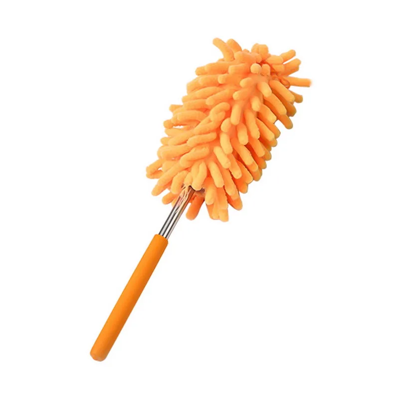 orange Бытовая щетка для пыли, Офисные инструменты для уборки на кухне, растягивающаяся, микрофибра, щетка для пыли, регулируемая щетка с перьями - Цвет: orange