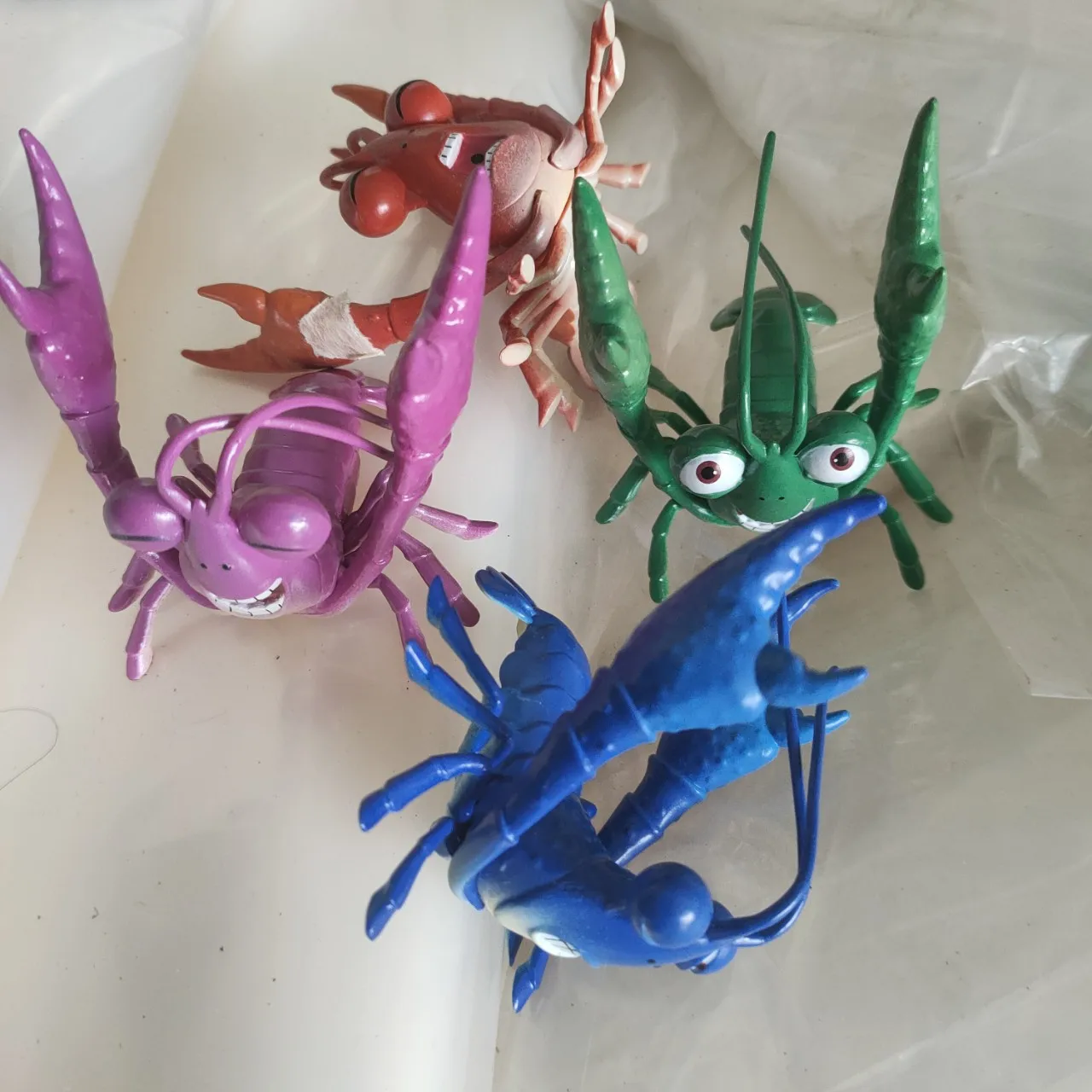 

4pc Ocean Sea Life Model Underwater World cartoon lobster Simulation Action Figure Aquarium Accessories Marine Animals Model Toy