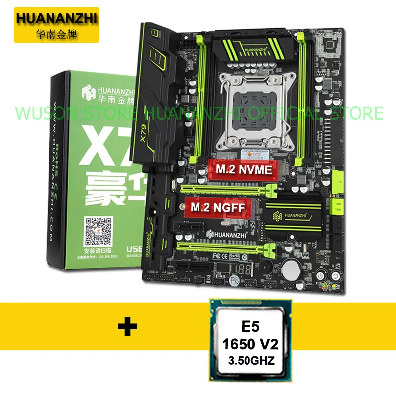 Супер материнская плата HUANANZHI X79 CPU Combo высокоскоростной M.2 Слоты ЦП Xeon E5 1650 V2 3 5 ГГц