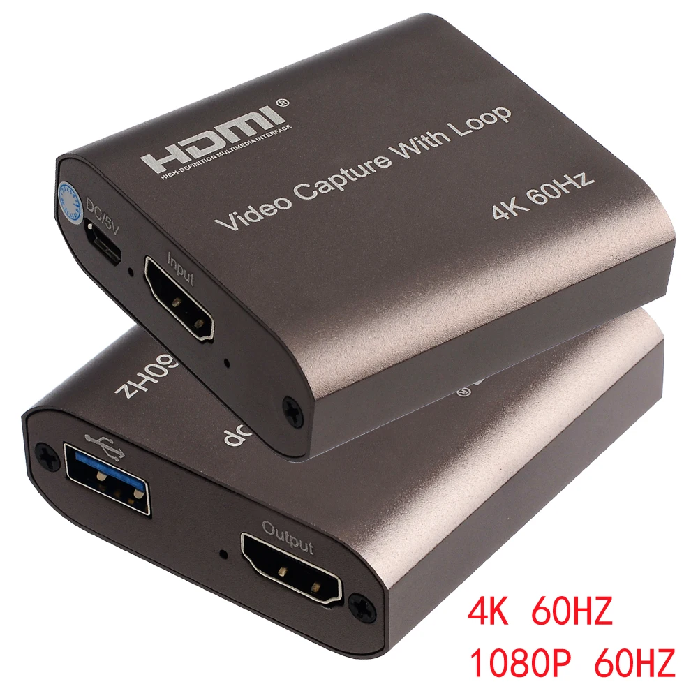 

4K 60Hz HDMI К USB видео карта захвата ТВ петля 1080P игровая записывающая пластина прямая трансляция коробка USB 2,0 3,0 захват для камеры PS4