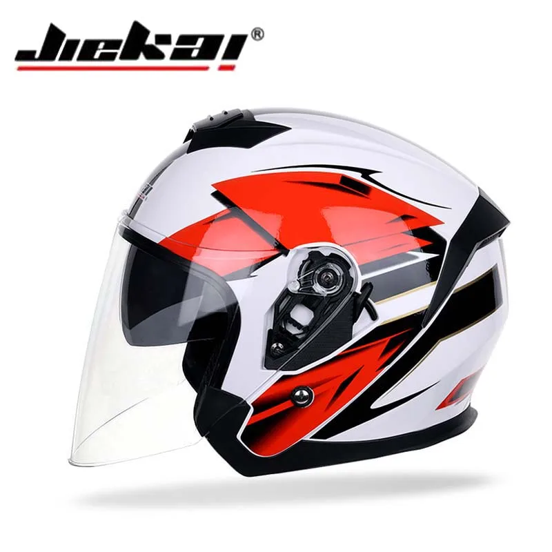 Шлем JIEKAI электрический с двойными линзами для мужчин и женщин мотоциклетный шлем