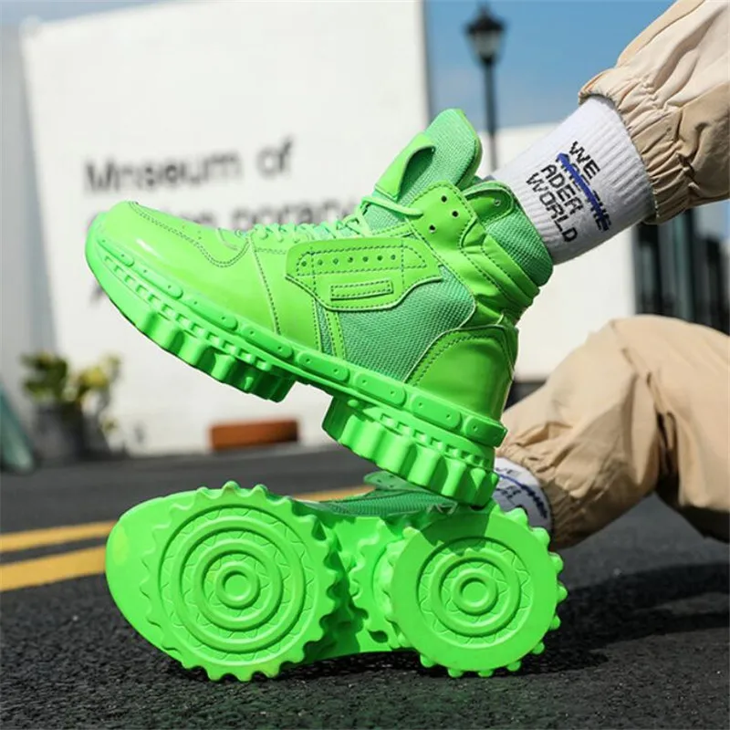 

New Unisex Ankle Boots Lace-Up Non-slip Mens Running Shoes Waterproof Men Chunky Sneakers Street Trend Brand Designer Shoes