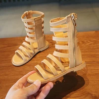 2022 summer new hollow out children rome sandals open toe fashion hight top girls sandal boots anti slip medium small kids shoes