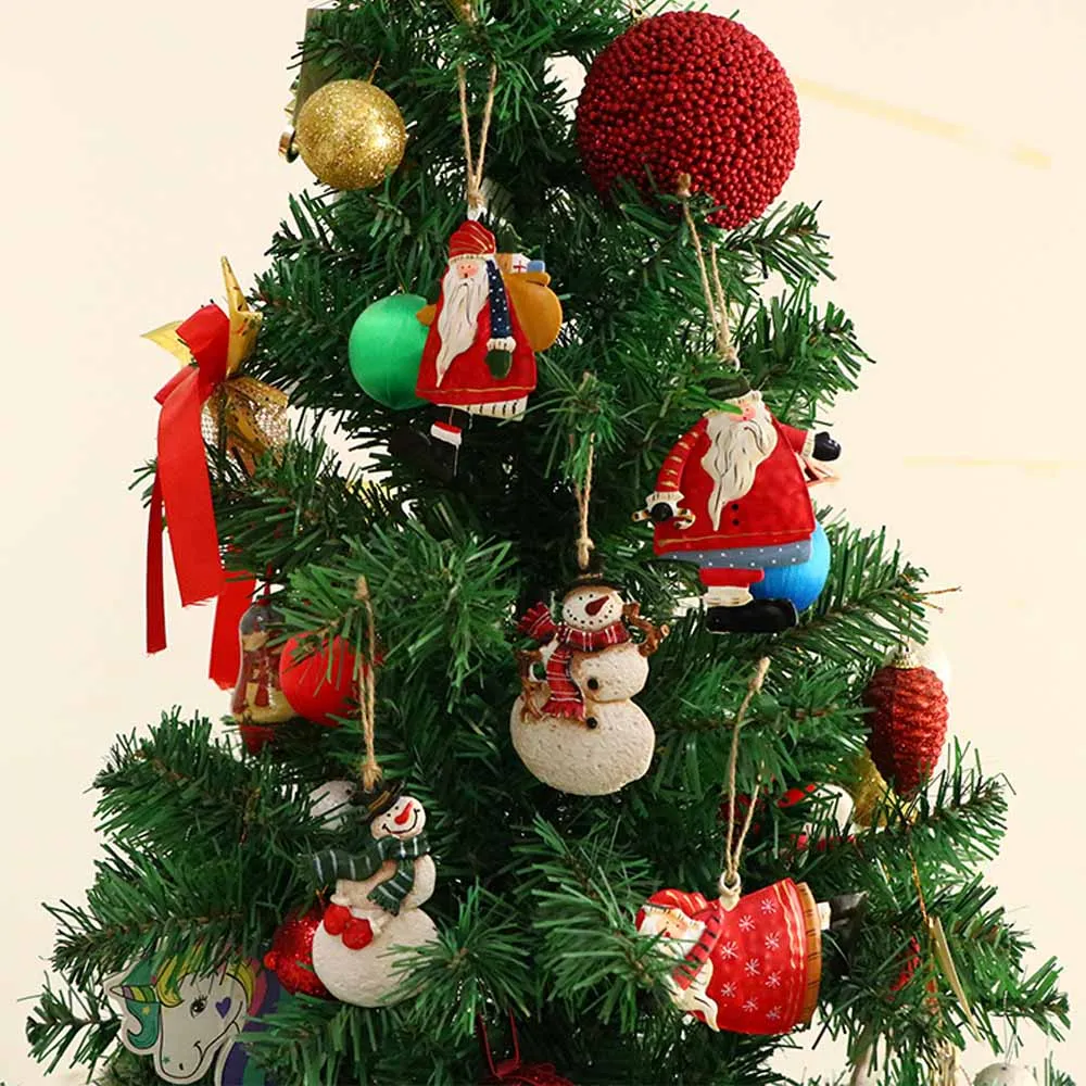 

2021 Рождественская елка кулон украшения ремесло мультфильм Ангел Рождественская Кукла Декор Санта-Клаус Снеговик висячие украшения