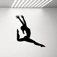 Gymnastics Girl Silhouette Wall Sticker for Bedroom Art Murals Home Interior Decor Living Room Yoga Vinyl Decals Wallpaper G536