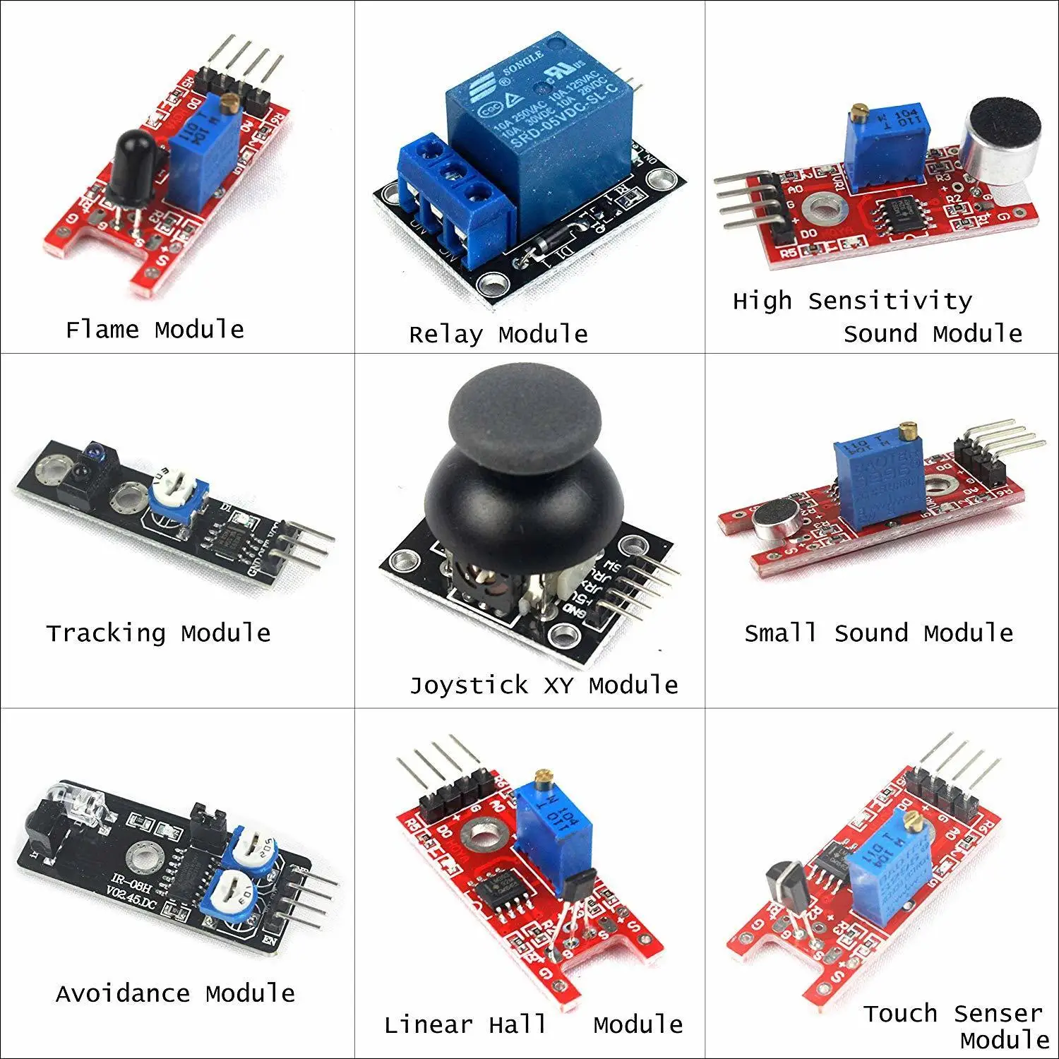 Наборы сенсорных модулей 37 в 1 пластиковая коробка для Arduino Uno R3 Mega2560 Mega328 Nano Raspberry Pi