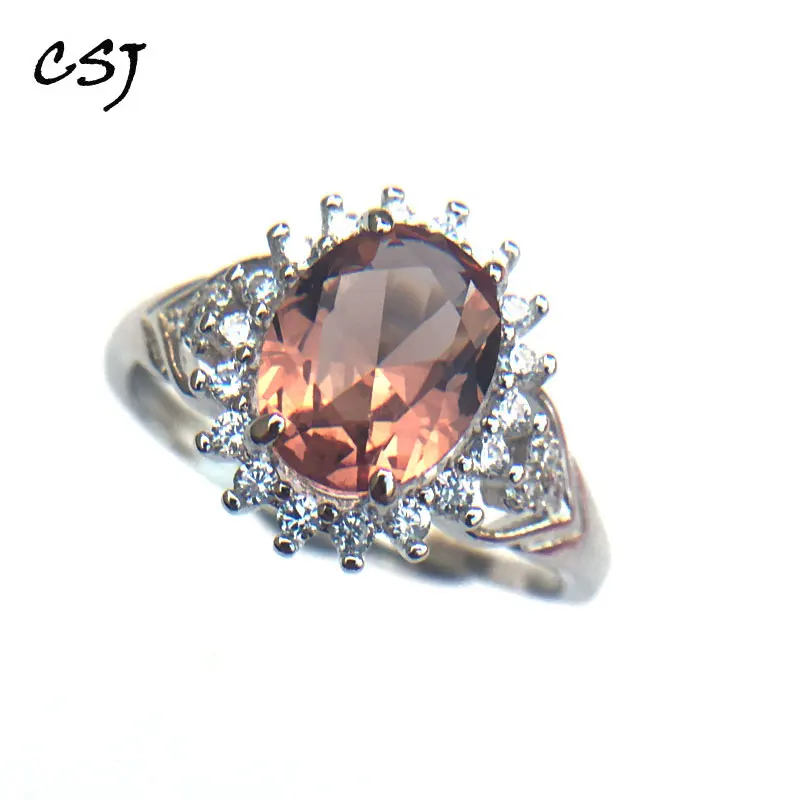 Женское кольцо с зултанитом CSJ из стерлингового серебра 925 пробы вечерние